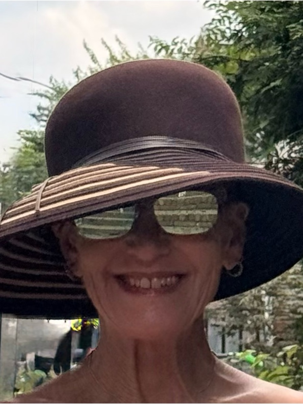 Marzi Made in Italy Brown & Cream Wool Felt Wide Brim Hat | Neiman Marcus